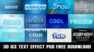 3D ICE TEXT EFFECT PSD FILE DOWNLOAD
