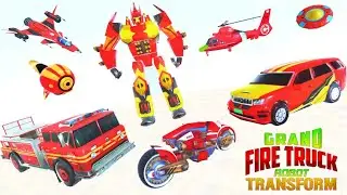 Robot Perang Berubah Jadi Mobil Pemadam Kebakaran | 911 Rescue Fire Fighter Robot