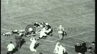 Notre Dame team triumphs over Carnegie Tech's Eleven with a score of 21-7 at Sout...HD Stock Footage