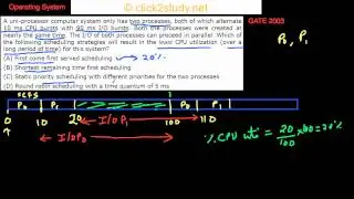 Operating systems Example 1.004 GATE CS 2003 (least cpu utilization)