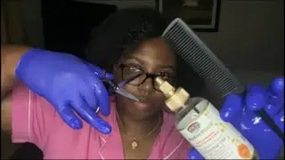Asmr | Tingly Invisible Haircut with Gloves (Clipping, Combing, Oil Massage) 💆🏾‍♀️