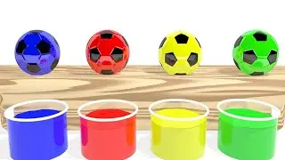 Learn Colors with Squish Ball Magic Liquids and Surprise Soccer Ball Sand Toy Playgroun