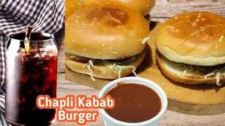Beef Chapli Kabab Burger Recipe || Beef Burger ||  Chapli Burger Yummy Traditional