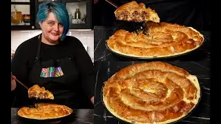 PLĂCINTĂ RAPIDĂ CU CARNE ȘI CEAPĂ - spirală cu foi subțiri din comerț și carne tocată Savori Urbane