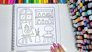 Cozy ASMR Painting in a Cute Art Room 🎨✨ | Relaxing & Aesthetic Coloring
