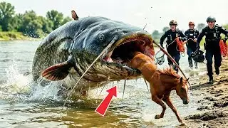 Brave Rescue Team Rushes to Save a Helpless Young Horse From a Deadly GIANT Catfish Attac