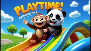 Baby Monkey & Baby Panda &ndash; Fun Park Rhyme for Kids 🐒🐼🎵 | Cute Cartoon Nursery Song