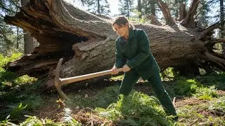  Building a Cozy Mini House Inside a Giant Tree Trunk | Forest ASMR Con. Nature Fact By Dr Aneela