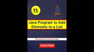 Java Program Tutorial: Adding Elements to a list | #javaprogramming