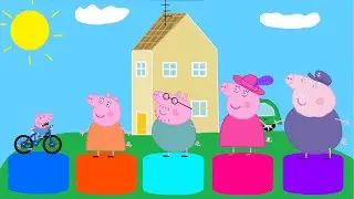 PEPPA PIG EM FIVE LITTLE MONKEYS ON THE BED  PEPPA PIG EM CINCO BEBEZINHOS PULANDO 동요와 어린이 노래