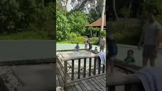 The Ritz Carlton Langkawi: Umar jump at the Ritz Carlton pool for kids