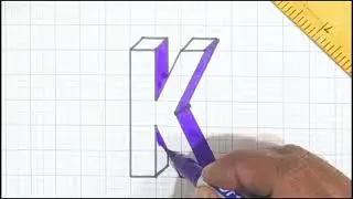 How to Draw 3D letter Capital Alphabet K Tutorial | G. DeviChandra #video