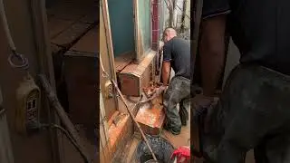 Wall cutting machine cutting steel bars-concrete professional wall demolition amazingly and fast.
