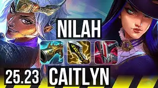 NILAH & Pyke vs CAITLYN & Rammus (ADC) | 1400+ games, Rank 9 Nilah, Godlike | KR Master | 25.23
