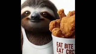 Sloth eat fried chicken #eating #shorts #shortvideo #sloth #mukbang