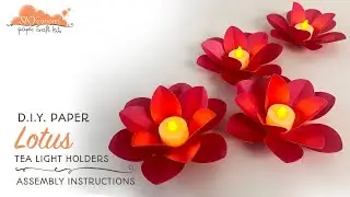 Assembly Instructions for the Sky Goodies DIY Paper Lotus Tea Light Holder  - Easy Tutorial Video
