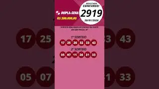 Dupla Sena resultado Concurso 2919 30/01/2026