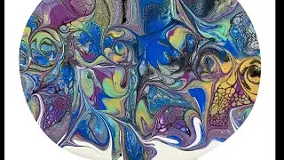 (973) Modified Bloom Technique, Pretty Colours, Acrylic Paint Pouring