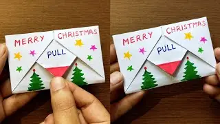 Easy DIY Christmas Greeting Card with Pull Tab Origami | Creative Card Making Ideas