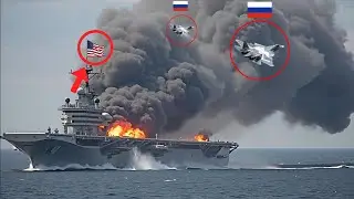 13 Minutes Ago! A US Aircraft Carrier in Atlantic Was Destroyed by a Russian MiG-29 Jet