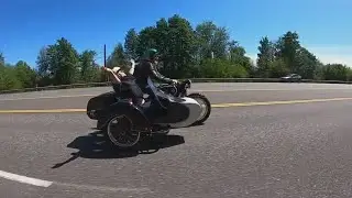 Not shotgun, but sidecar! Tony Martinez gets a fun motorcycle ride on the side