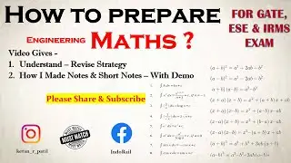 How To  Prepare Mathematics For ESE & GATE ? | Best Strategy | Aim 100% Marks | My Way | Indorail