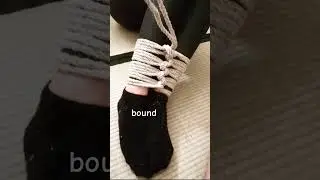 bound! she stayed put for a while! simple shibari tie with natural jute rope! on black! OK!  #shorts