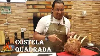 Assando costela na churrasqueira convencional