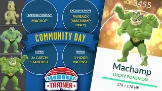 BEST BONUS! TOP TIPS to MAX *SHINY MACHOP* COMM DAY + 3x CATCH STARDUST | POK&Eacute;MON GO