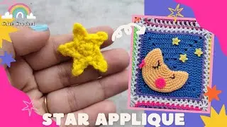 Crochet Tiny Star Applique || Step by step tutorial for beginners