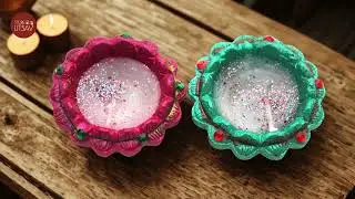 #pink #green #claydiya #sparkle #wax #candle by #StoreUtsav | #handmadecandle | #homedecor | #SUV 63
