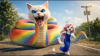 What Happens When a KITTEN Meets a SNAKE🐍🥺| AI Cat Story