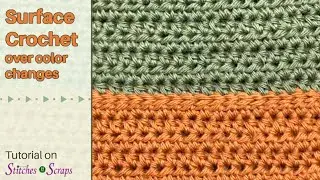 Surface Crochet Slip Stitches over a Color Change