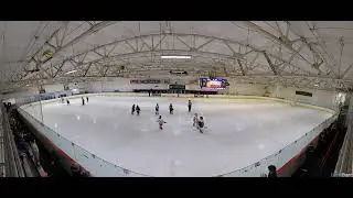 Crowd Cheers a Jr Ducks Player (#2) Getting Hit. Woman Yells 
