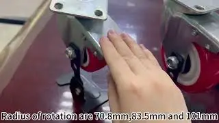 PU and Core PP Red Swivel Plate Medium duty caster with Featured Brake.