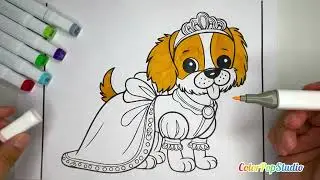 🌈 Cute Fairy Puppy Coloring 🐶🧚‍♀️ | Relaxing Art
