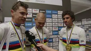 Реакция Джея Вайна, Люка Плэппа и Майкла Мэтьюза после чемпионата мира по смешанной эстафете в Ки...