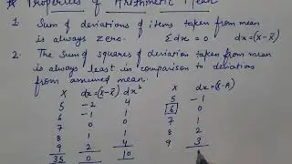 Properties of Arithmetic Mean| Arithmetic Mean| Measures of Central Tendency| Average| Easy Tutorial