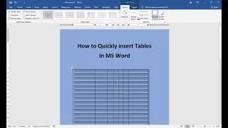How to Quickly Insert Tables in Ms Word // Astute IT World