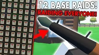12 VANILLA BASE RAIDS IN 1 DAY! 💪 RAIDING THE WHOLE SERVER (Unturned Survival/PvP)