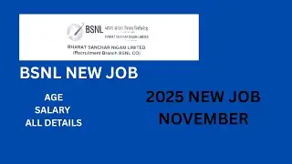 BSNL JOB NOTIFICATION // FRESHURE CAN APPLY // NEW JOB NOTIFICATION