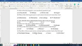 Environmental Science MCQs Part-I