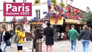 Paris France - HDR walking in Montmartre Neighbourhood - Autumn 2023 - 4K HDR 60 fps