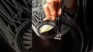 old school headlight #pinstriping #brush #freehand #calligraphy #hotrod #oldschool #kustom #chevy