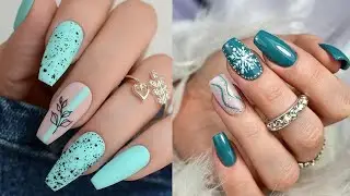 Ледяные ногти, зимние милые акриловые ногти, гелевые ногти, новые ногти, стильные ногти, осенние ...