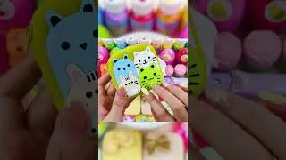 Making Pink Cloud Slime Mix Cosmetic Makeup Candy Glitter #shorts #slime #slimeasmr #satisfyingvideo