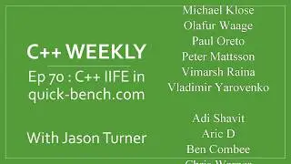 C++ Weekly - Ep 70 - C++ IIFE in quick-bench.com