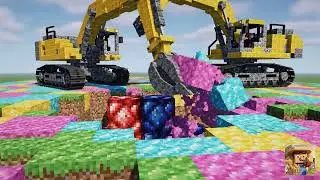 Minecraft RTX Realastic Excavator Digs Candy Dirt Finds Gems  #minecraft #shorts #cartoon