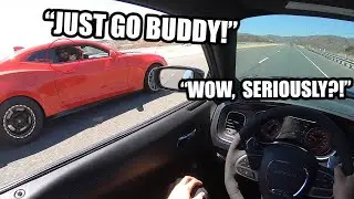 900 Horsepower ZL1 picks on my Charger Hellcat Widebody!! LOL..