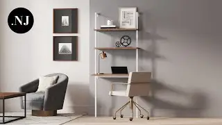 The Ultimate Work from Home Station with the Theo Bookcase Desk